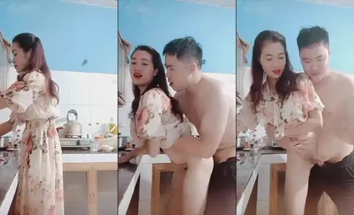 Lagi Masak, Rok Diangkat Langsung Ngentot di Dapur